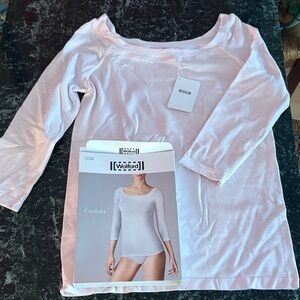 Wolford Pale Rose 3/4 Sleeve Cordoba Pullover M